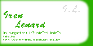 iren lenard business card